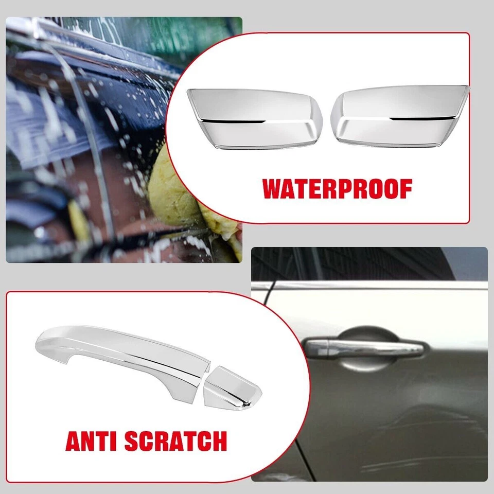 For Chevy Silverado 1500 16-19 Chrome Door Handle+Mirror+Tailgate Cover+Cam Hole Foto 4 de 4