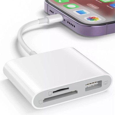 SD Card Reader for iPhone, Memory Card Reader with USB Camera Adapter