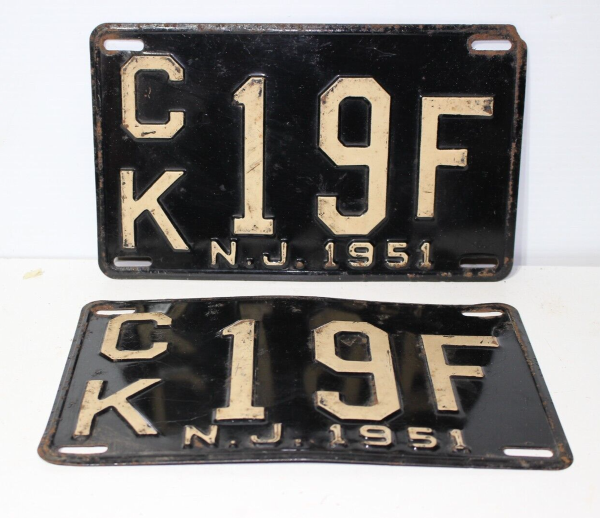 Vintage 1951 New Jersey Vehicle License Plate 