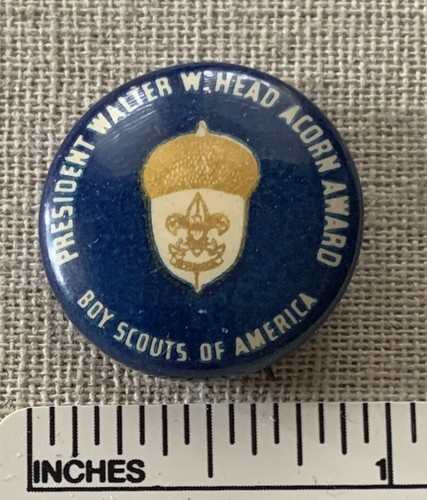 1930s BOY SCOUT President Walter W. Head Acorn Award BUTTON Pin BSA Award Badge - 第 1/2 張圖片