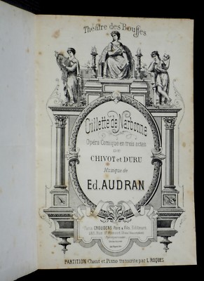 Sheet music / score Audran Gillette de Narbonne vocal and piano Choudens good condition