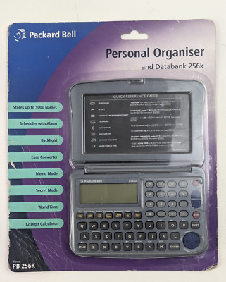 Packard Bell Vintage Personal Organizer PB256 K & Datenbank - New Old Stock