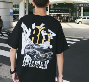 头文字d 86 Hachiroku T 恤xl 黑色回来打印logo 全新来自日本 Ebay