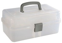 2-tray Heritage Mid-size Plastic Art Tool Box In White & Gray, New, Free Shippin on sale 2-tray Heritage Mid-size Plastic Art Tool Box In White & Gray, New, Free Shippin on sale