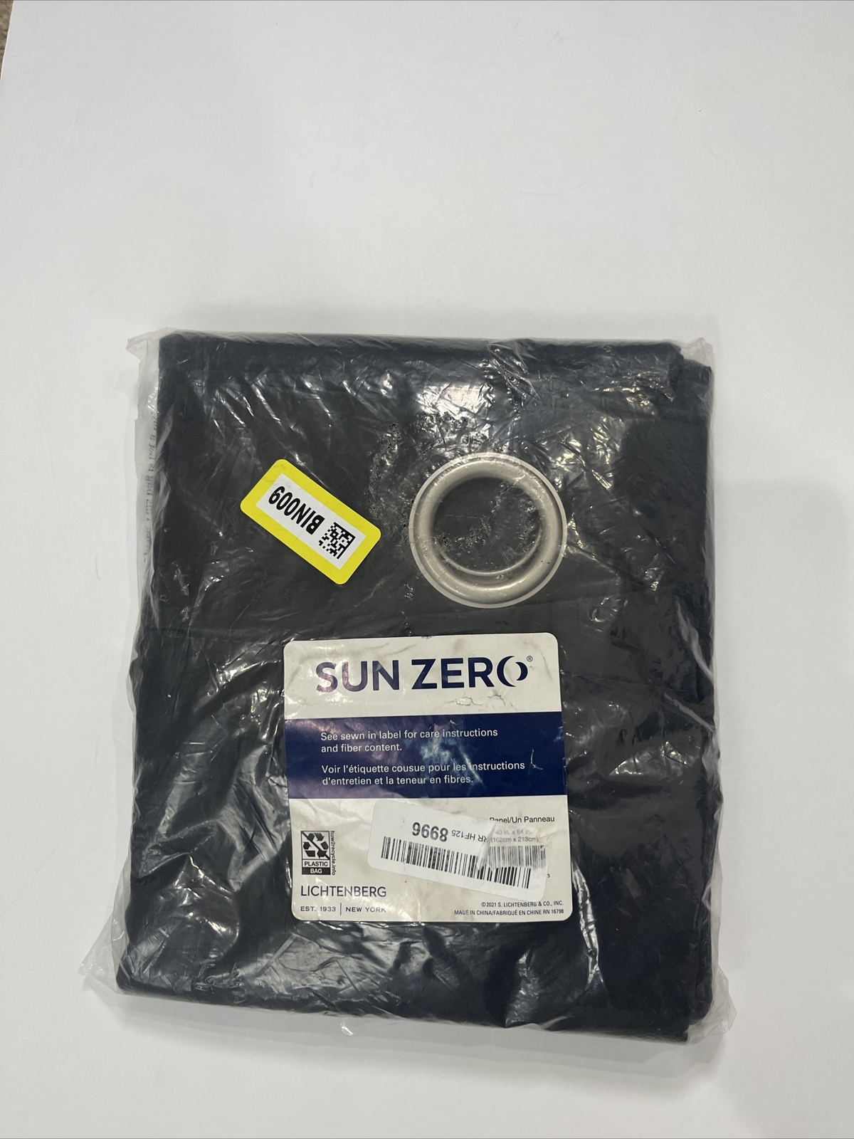 Sun Zero Black Room Darkening Curtain Panel 40x84 for Maximum Light Blocking