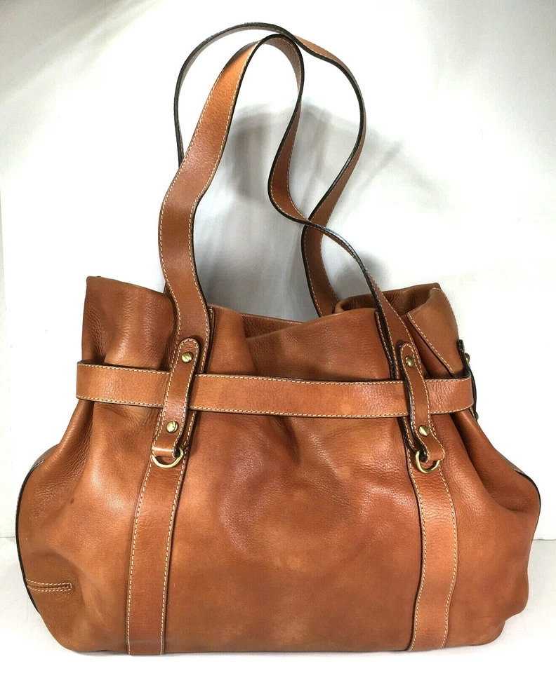 Bolso de hombro Abro grande de cuero marrón suave - ligeramente desgastado Foto 2 de 4