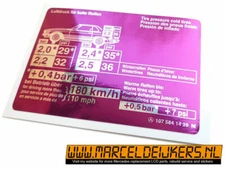 Mercedes 107 sticker decal 1075841439 / 107 584 14 39 air pressure tires W107