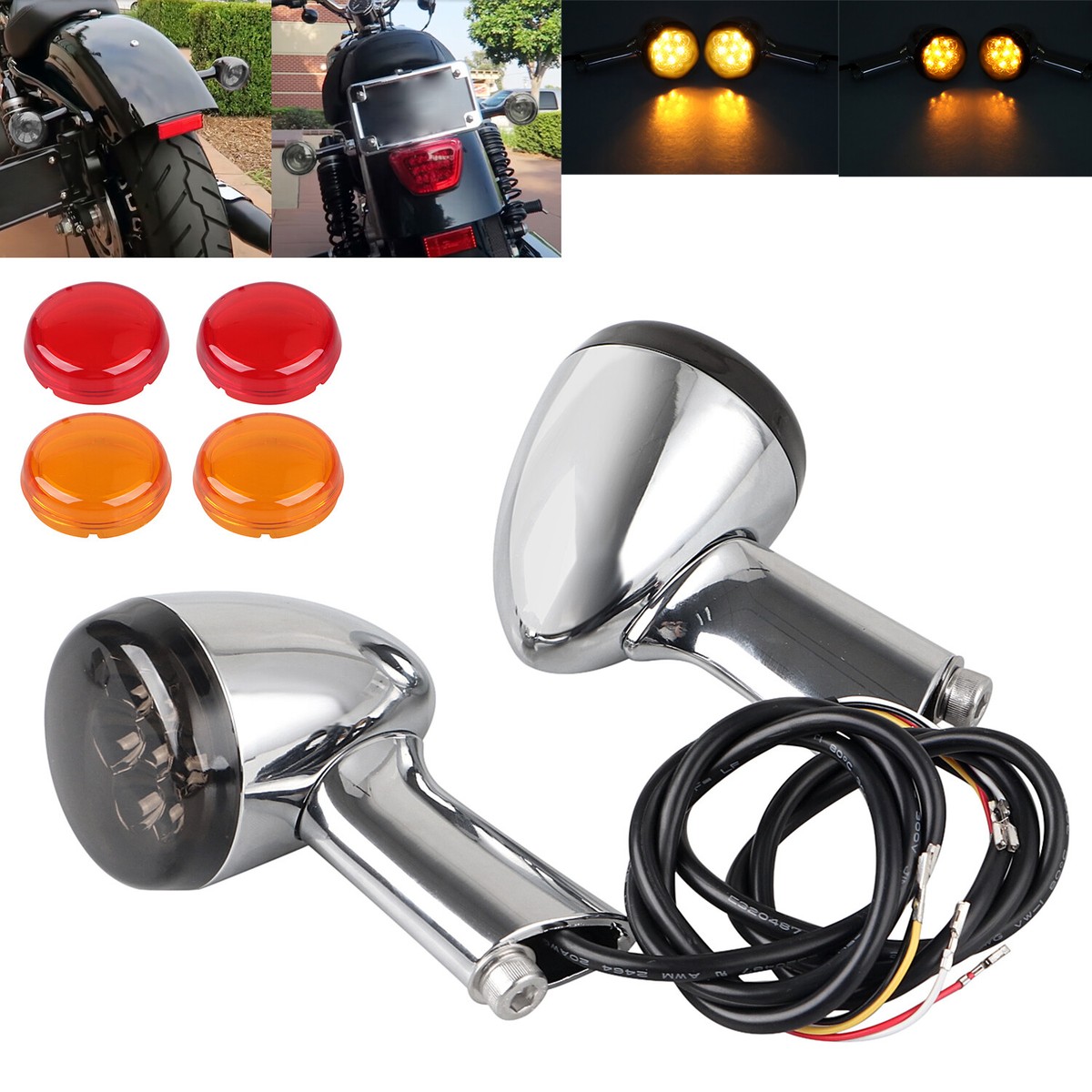 Rear LED Turn Signals Light For Harley Sportster 1200 Iron 883
