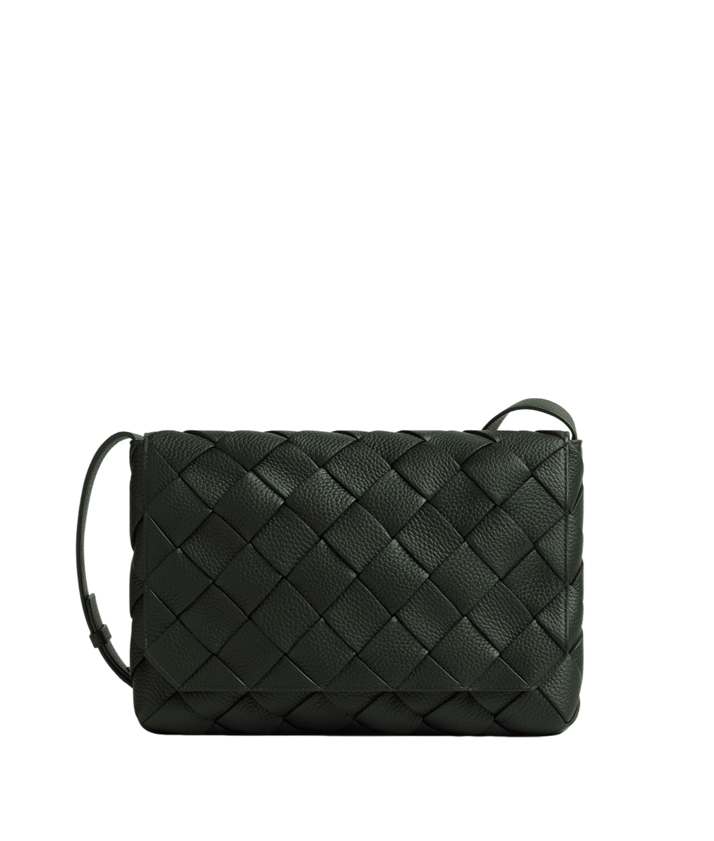 BOTTEGA VENETA Diago Large $3500 Dark Green Intreccio Leather