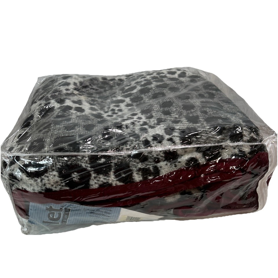 Biederlack Vintage Aurora Doublet Reversible Leopard Print Blanket