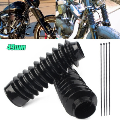 49mm Rubber Fork Boots Gaiter Cover For Harley Dyna Super Glide