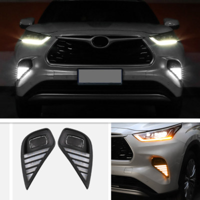 DRL LED Daytime Running Light Bumper Fog Lamp For Toyota Highlander 2020-2023