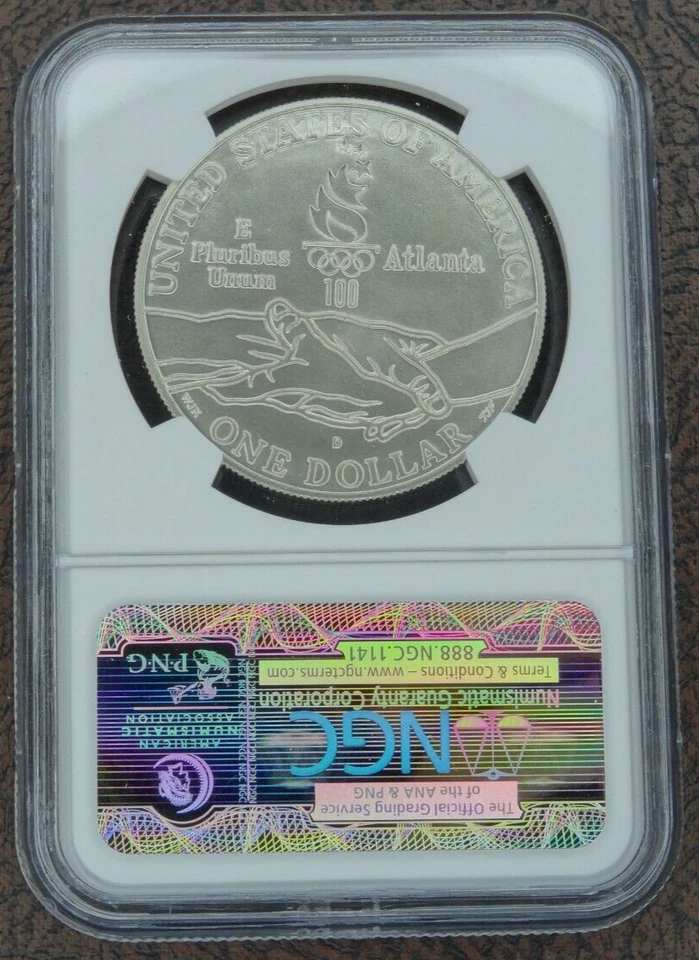 1995-D Paralympic Blind Runner Unc Silver Dollar NGC MS 70 Commemorative $1 - Image 2 of 4