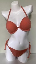 NEW Victoria's Secret PINK Super Push Up Underwire Bikini Set Deep Coral XS S M