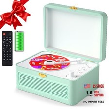 Portable CD Player with Speakers 3600mAh Rechargeable Bluetooth CD Green