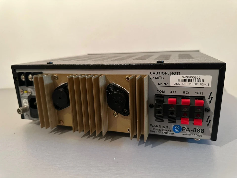 Monacor PA-888 ELA Verstärker 100W 100V Lautsprecher& Mikrofon Profi Beschallung - Bild 4 von 4