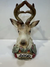 FITZ & FLOYD BELL 2002 DEER Collectors Series Enchanted Holiday Mint Condition