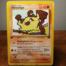 Damaged 1st Edition F�rosinge French Mankey Team Rocket 61/82 2000 Pok�mon TCG