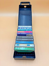 Vintage Cassette Tape Lot of 10 W/Carrying Case Mixed Genres Patsy Cline Rock