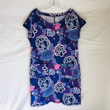 Talbots Women's Size Medium Blue Floral Dress With Pockets