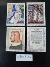 1963-1964 FRANCE 1398 1399 1408 1413"CHAGALL-CHARTRES-AFFICHE-LE BON" NEUFS