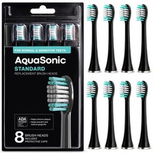Standard Replacement Brush Heads Normal Sensitive Teeth Compatible 8 Pack Black
