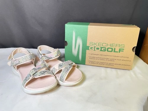 Skechers Women's GO Golf 600 Spikeless Golf Sandal Light Pink Multi-Color Size 6