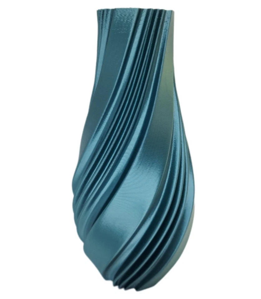 Elegant Modern Spiral Twist Emerald Green 3d Printed Vase 7" Minimalist Decor - Image 2 of 4