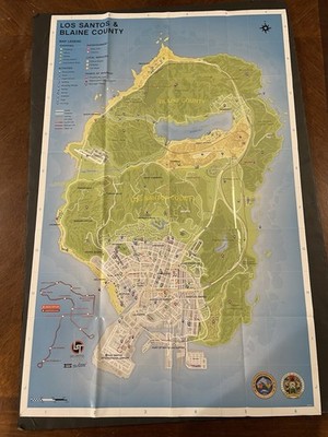 Grand theft auto v gta 5 los santos Blaine county poster map insert only