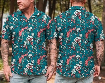 Anime Inspired Hawaiian Shirt Fantasy Creature Tropical Cute Summer Beach Gamer