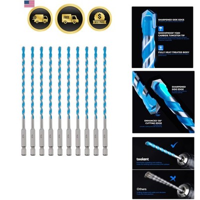 3/16'' Concrete Drill Bit Set & Masonry Drill Bit Set, Shockproof Hex Shank Ha...