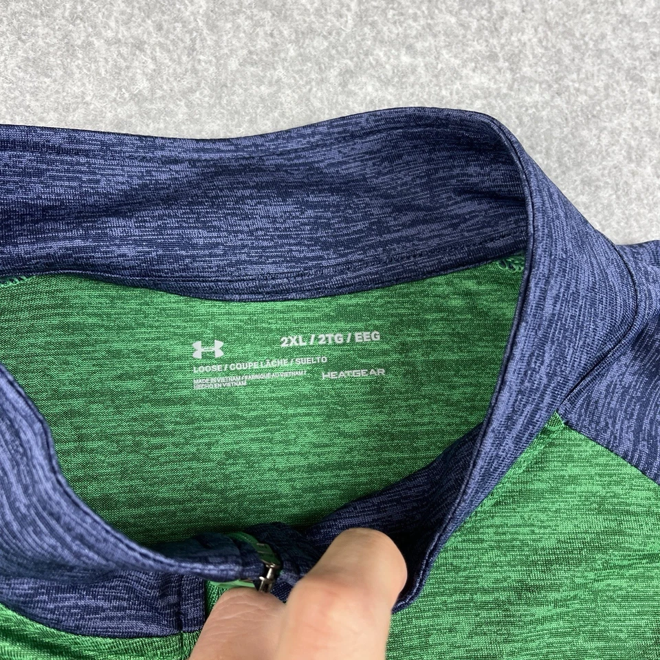 Camisa irlandesa de lucha Under Armour Notre Dame para hombre 2XL verde 1/4 cremallera pulóver Foto 3 de 4