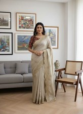 SAREE BLOUSE BOLLYWOOD PARTY WEAR INDIAN PAKISTANI NEW SARI WEDDING DESIGNER