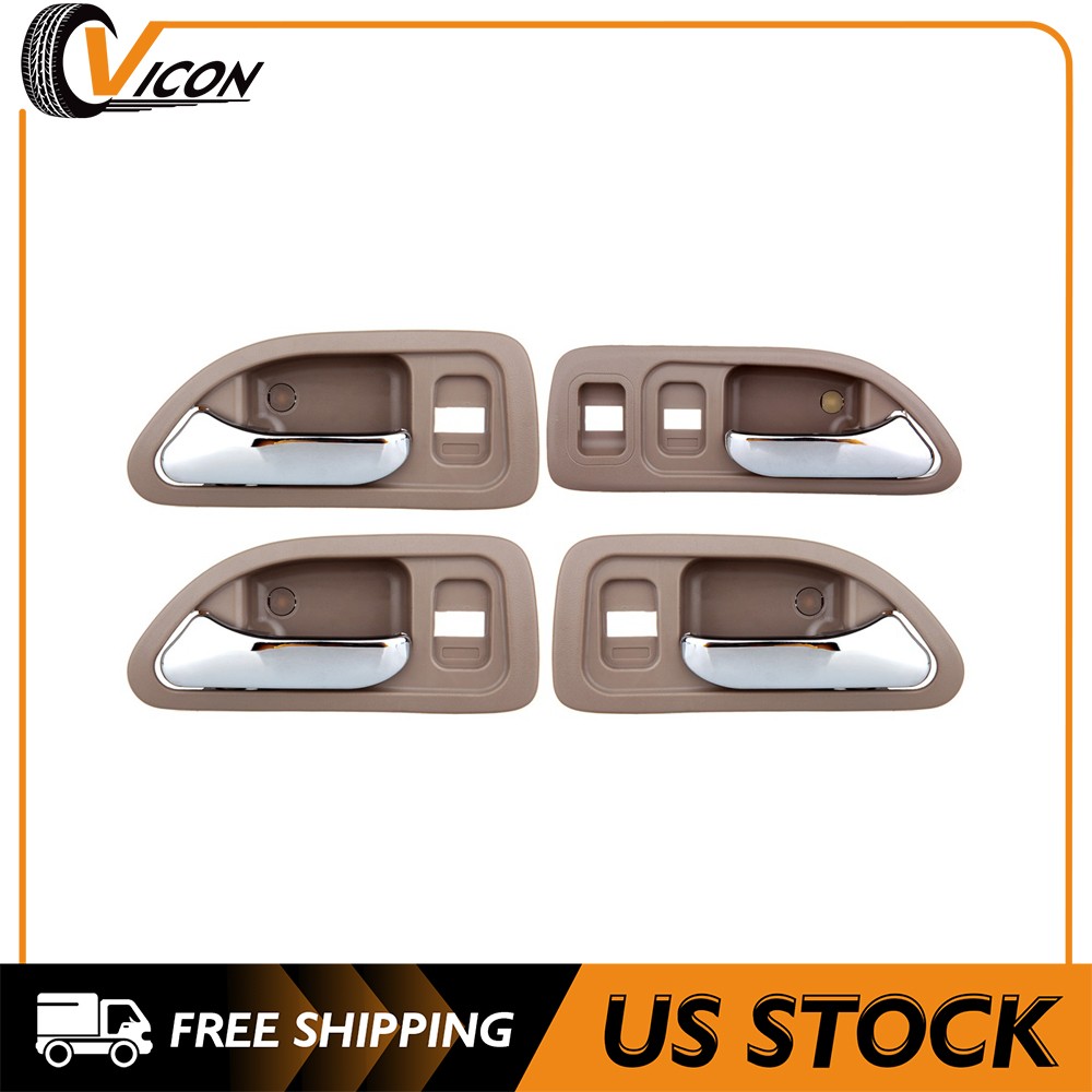 4Pcs Door Handles Chrome Beige Inside Passenger & Driver for 94-97 Honda Accord