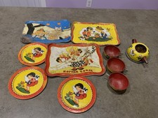 Vintage Ohio Art Tin Litho Tea Set Mix Lot