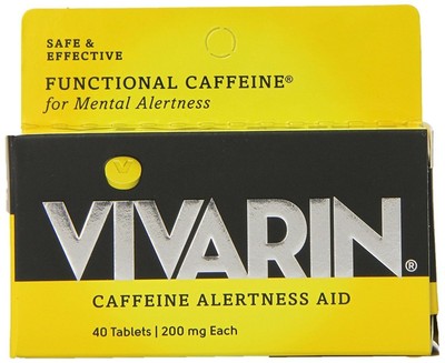 Vivarin Caffeine Alertness Aid 200 mg Tablets Helps Mental Alertness 40 Count