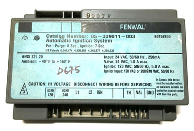 FENWAL 05-339011-003 Automatic Ignition Control Module used #D675