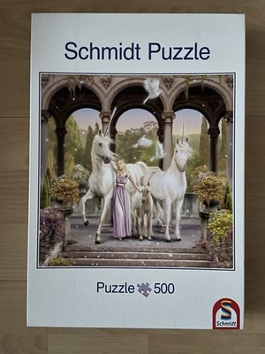 Schmidt Puzzle 500 Teile - Einhornprinzessin - Pferd Einhorn Prinzessin Quadrat