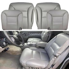 For 1995-1999 Gmc Sierra Chevy Tahoe Front Leather Bottom Top Seat Cover Gray For 1995-1999 Gmc Sierra Chevy Tahoe Front Leather Bottom Top Seat Cover Gray