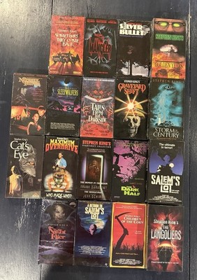 Stephen King Factory Sealed VHS Lot 18 Tapes Horror Maximum Overdrive NEW