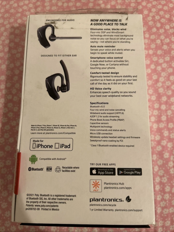 Auriculares Bluetooth Plantronics Voyager 5200 negros  Foto 2 de 3