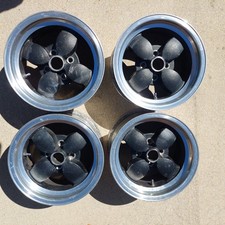 Fiat 7"x13" American Racing wheels (4) 4x98mm centering rings x1/9 spider rims