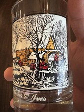 Lot of 7 Arbys Currier & Ives Collector Series Winter Tumbler Glasses Mixed Set