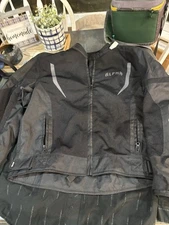 Alpha Cycle Gear Black Motorcycle Jacket M Nylon Padded Mesh Lined