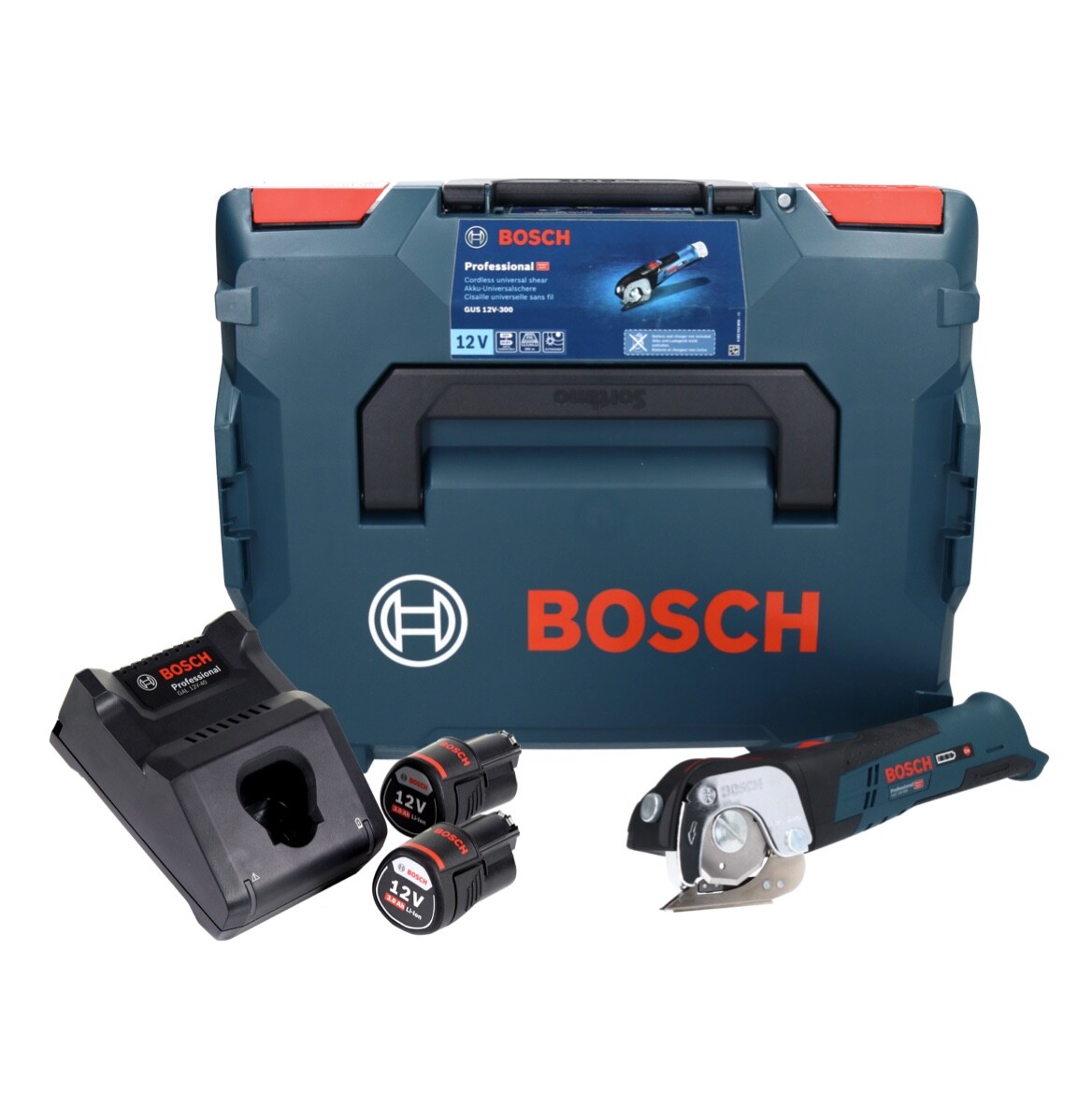 Bosch GUS 12V-300 Akku Универсальный аккумулятор 12 В + 2x Akku 2,5Ач + Аккумуляторная батарея + L-Boxx