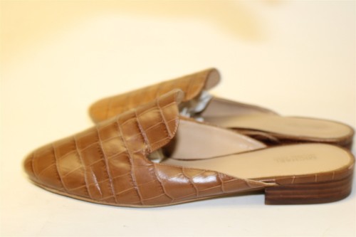 Michael Kors Womens 10 M 41 M Brown Leather Embossed Slides Loafers Shoes - Picture 18 of 24