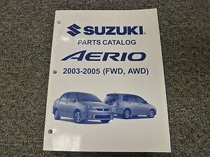 2004 Suzuki Aerio Parts Catalog Manual SX GL GLX GS LX S Wagon