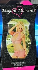 Elegant Moments Style 7945 Dusty Rose Halter Neck Crochet Cami Top Mini Skirt
