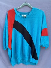 Vintage 1980s Sprint for the Big Man Jersey Striped Short Sleeve Sweatshirt XL