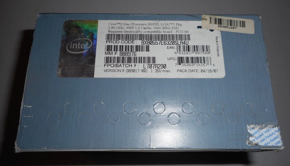 Intel Core 2 Duo E6320 1.86GHz Dual-Core (BX80557E6320) Processor Desktop New  - Image 2 of 4